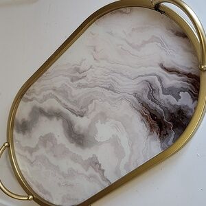 District Gold and Marble Accent Tray